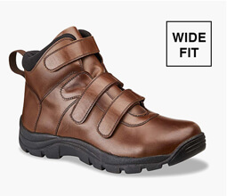 Waterproof Wide Fit Touch Fasten Leather Hikers